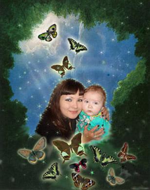 мама, дочка, бабочки :))