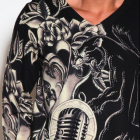 Christian Audigier. Panther Heart Knitted V-Neck Pull Over. $211