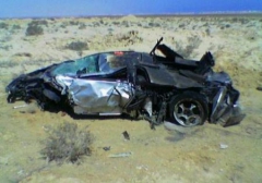 Lamborghini Murcielago. Разбита через 6 дней после покупки... на скорости 225 км/ч она столкнулась с грузовиком. 