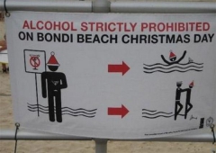 Ну а на одном из Сиднейских пляжей видимо не раз происходили несчастные случаи во время рождественских праздников, когда люди, б
