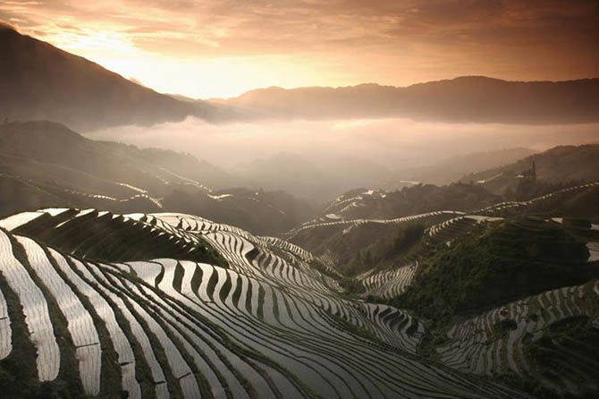 Самые красивые места мира. Рисовые террасы Лунцзи в Китае